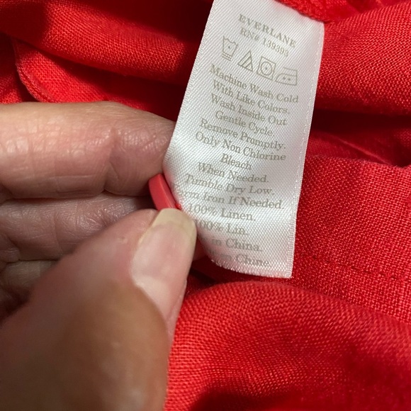 Everlane Red 100% Linen Jumper in Size 6. - Picture 9 of 14